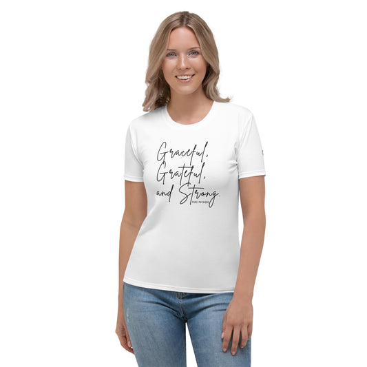 "Graceful, Grateful, and Strong" Women's Crew Neck Tee
