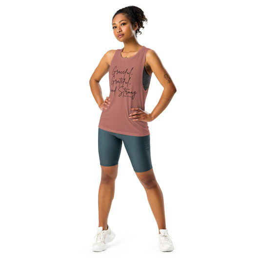 "Graceful, Grateful, and Strong" Women’s Muscle Tank